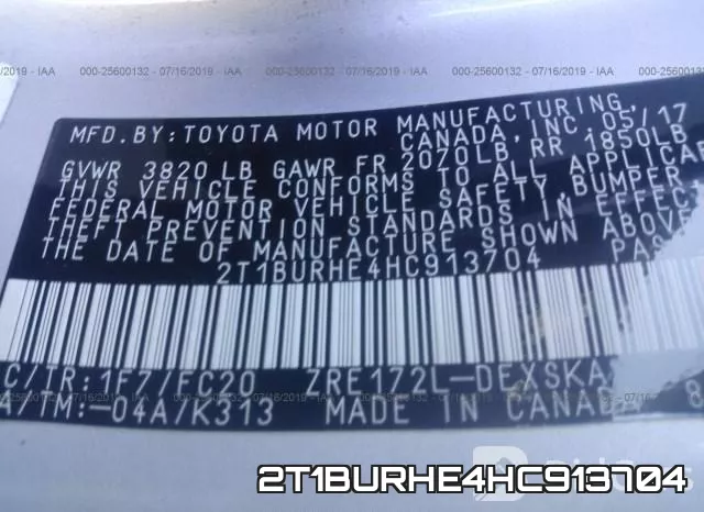 2T1BURHE4HC913704 фото 10