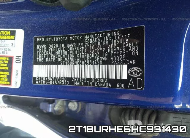 2T1BURHE6HC931430 фото 10