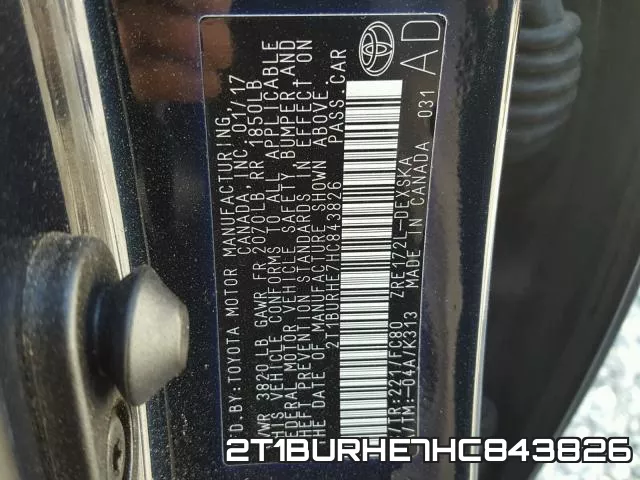 2T1BURHE7HC843826 фото 2