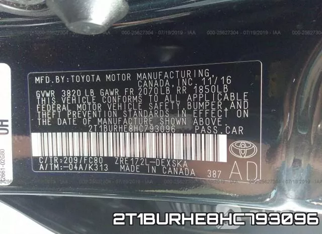 2T1BURHE8HC793096 фото 10