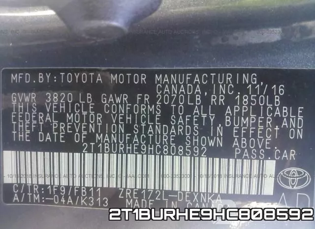 2T1BURHE9HC808592 фото 10