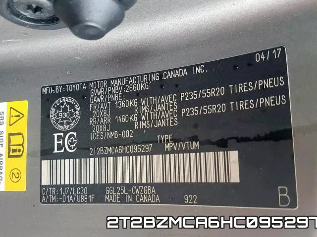 2T2BZMCA6HC095297 фото 2