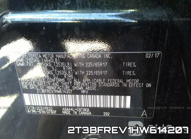 2T3BFREV1HW614207 фото 10