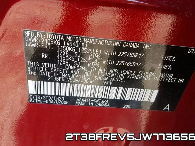 2T3BFREV5JW773656 фото 2