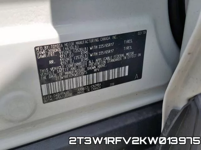2T3W1RFV2KW013975 фото 2