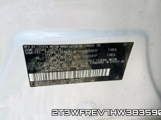 2T3WFREV7HW383590 фото 2