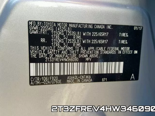 2T3ZFREV4HW346090 фото 2