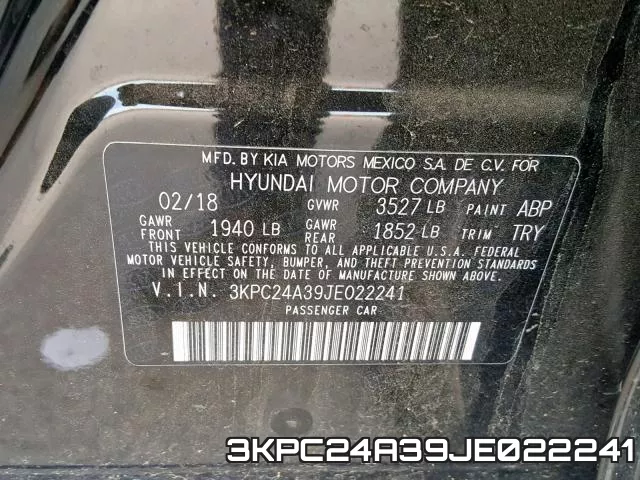 3KPC24A39JE022241 фото 2