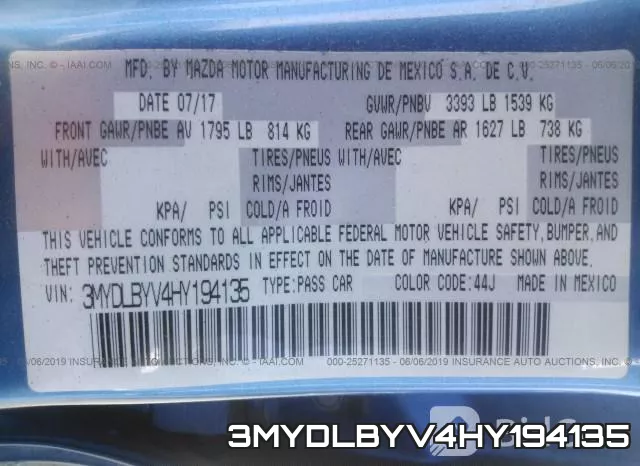 3MYDLBYV4HY194135 фото 10