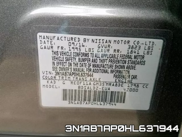 3N1AB7AP0HL637944 фото 2