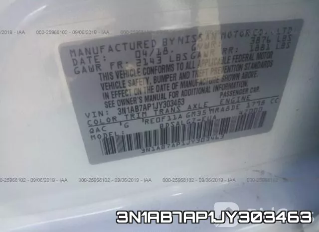 3N1AB7AP1JY303463 фото 10