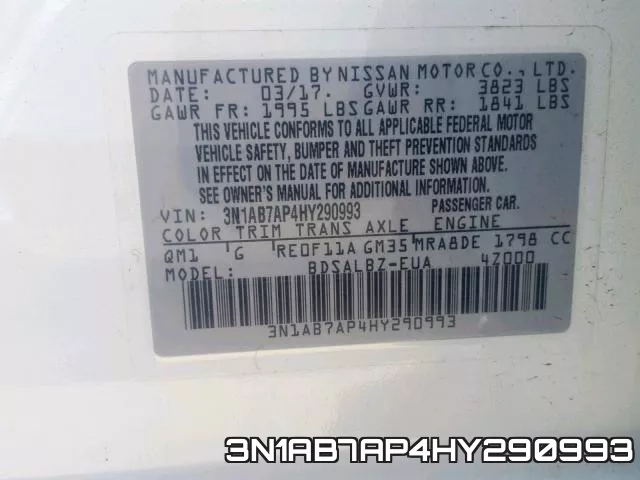 3N1AB7AP4HY290993 фото 2
