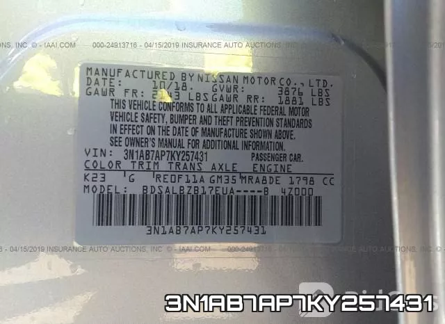 3N1AB7AP7KY257431 фото 10