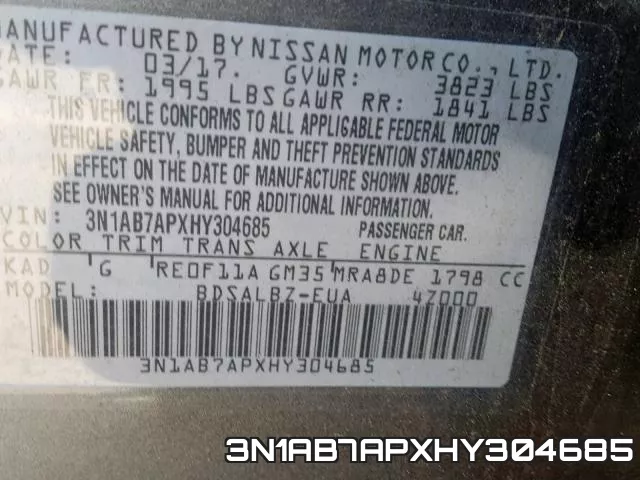 3N1AB7APXHY304685 фото 2