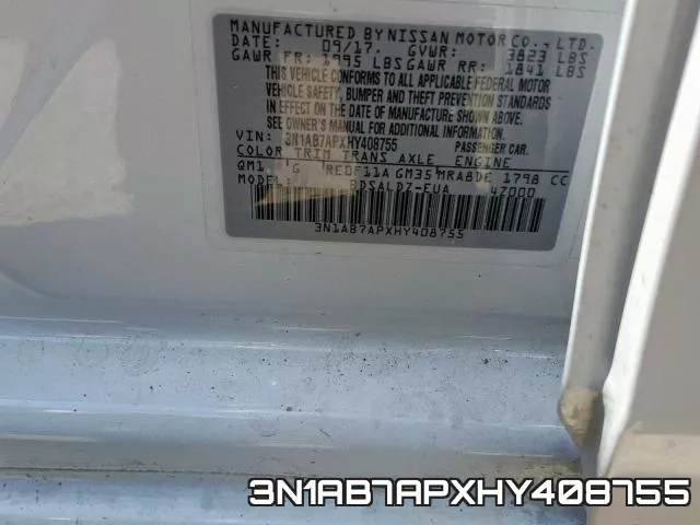 3N1AB7APXHY408755 фото 2