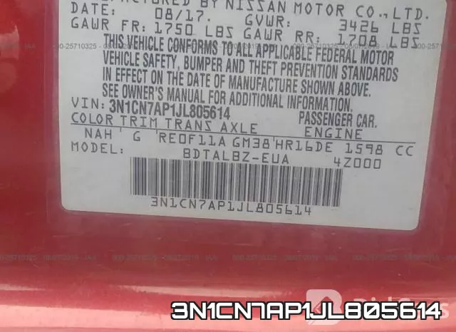 3N1CN7AP1JL805614 фото 10