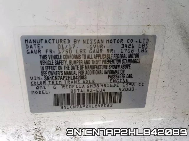 3N1CN7AP2HL842083 фото 2