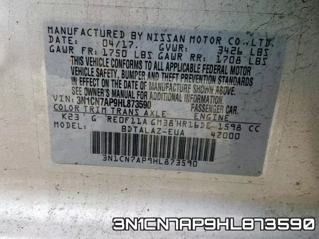 3N1CN7AP9HL873590 фото 2