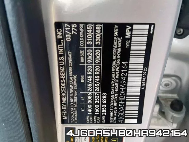 4JGDA5HB0HA942164 фото 2