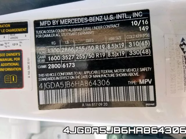 4JGDA5JB6HA864306 фото 2