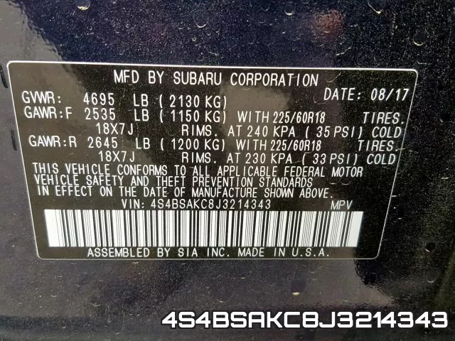 4S4BSAKC8J3214343 фото 2