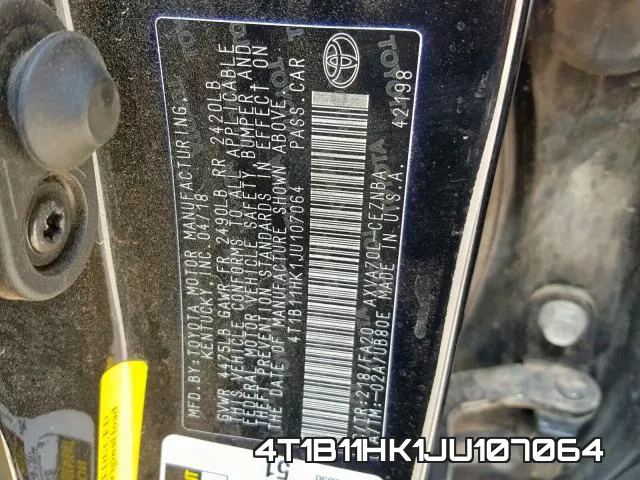 4T1B11HK1JU107064 фото 2