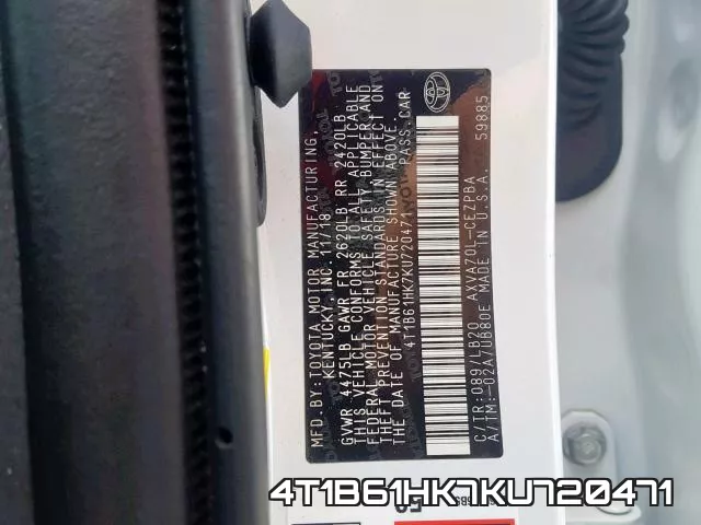 4T1B61HK7KU720471 фото 2