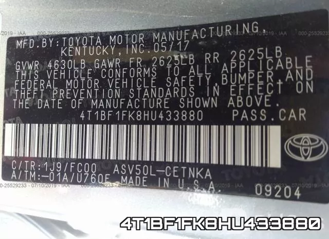 4T1BF1FK8HU433880 фото 10