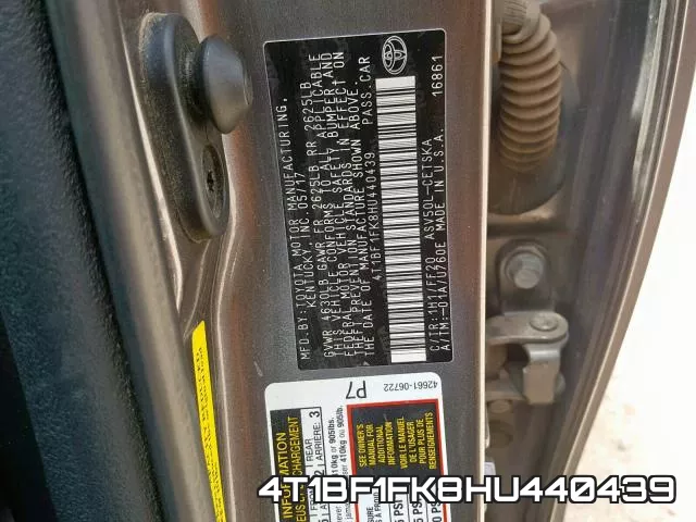 4T1BF1FK8HU440439 фото 2
