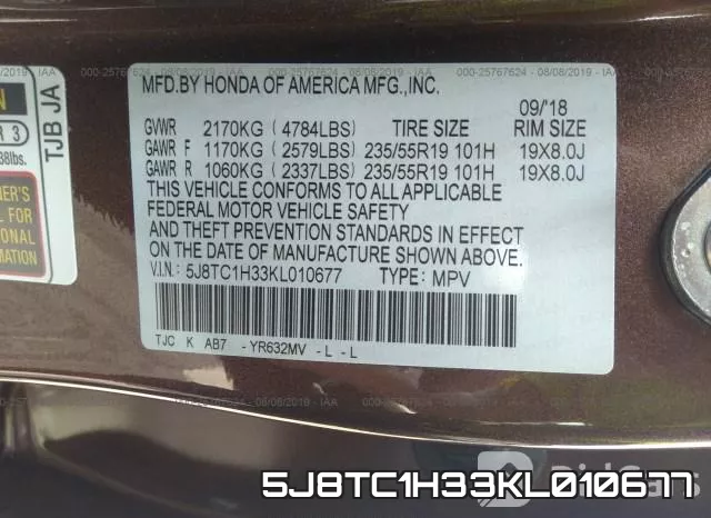 5J8TC1H33KL010677 фото 10