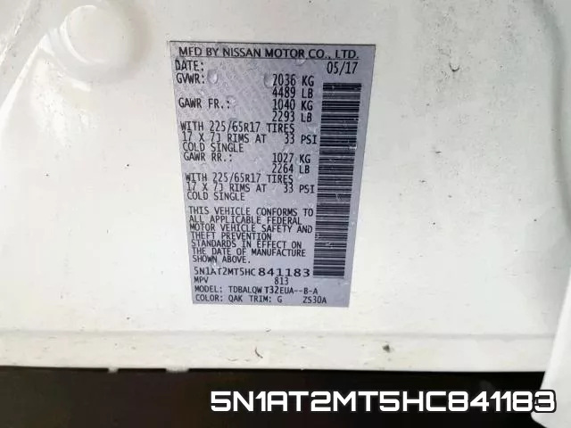 5N1AT2MT5HC841183 фото 2