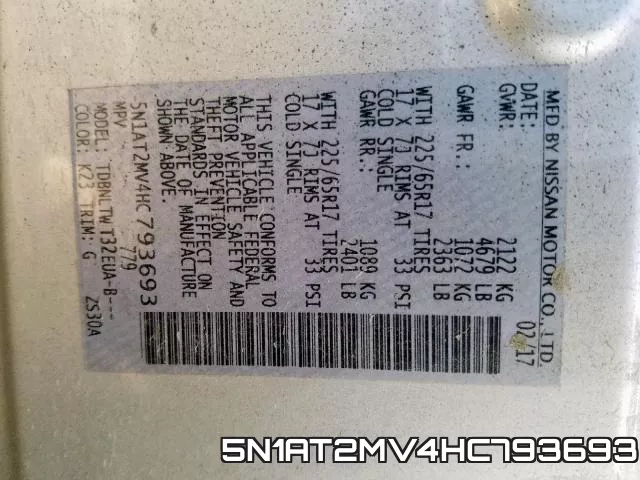 5N1AT2MV4HC793693 фото 2