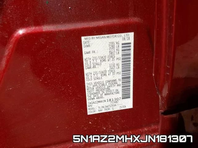 5N1AZ2MHXJN181307 фото 2