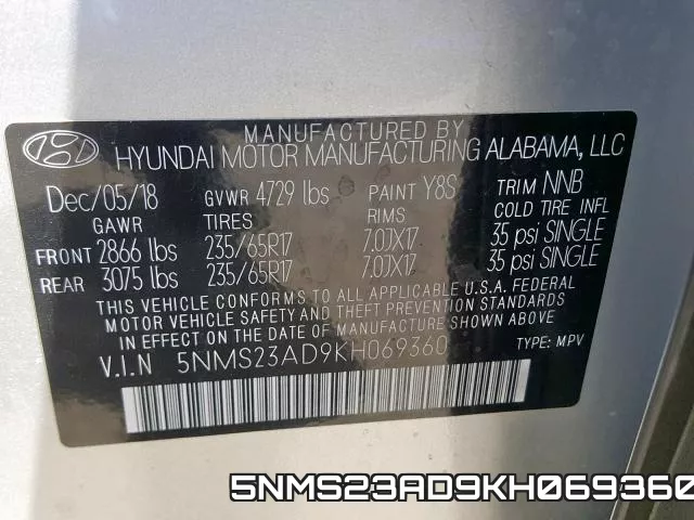5NMS23AD9KH069360 фото 2