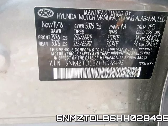 5NMZTDLB6HH028495 фото 2