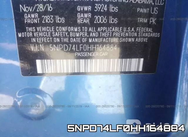 5NPD74LF0HH164884 фото 10