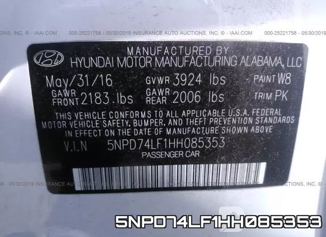 5NPD74LF1HH085353 фото 10