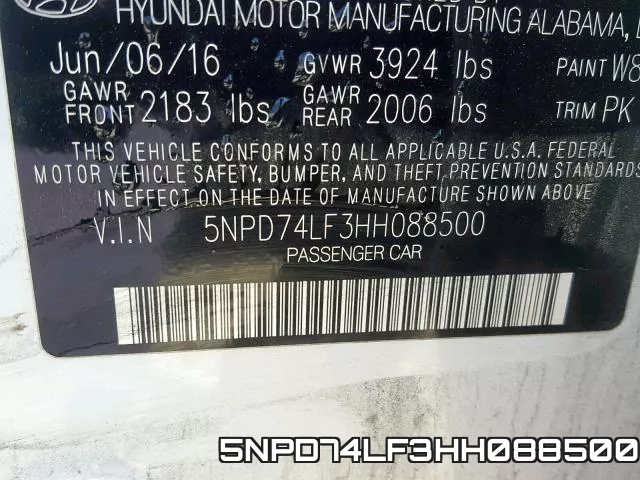 5NPD74LF3HH088500 фото 2