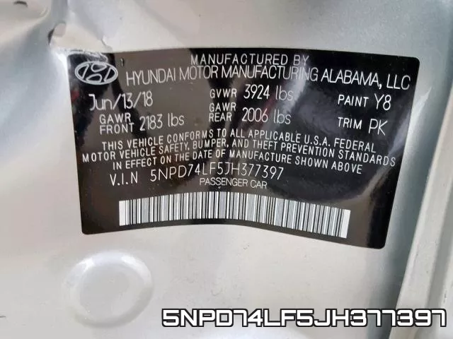 5NPD74LF5JH377397 фото 2