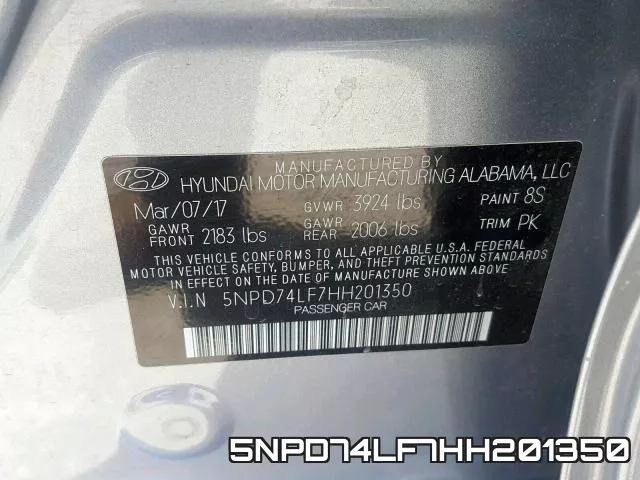 5NPD74LF7HH201350 фото 2