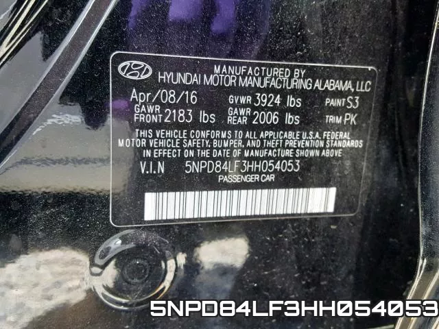 5NPD84LF3HH054053 фото 2