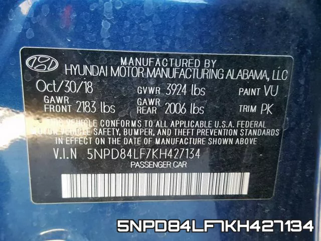 5NPD84LF7KH427134 фото 2