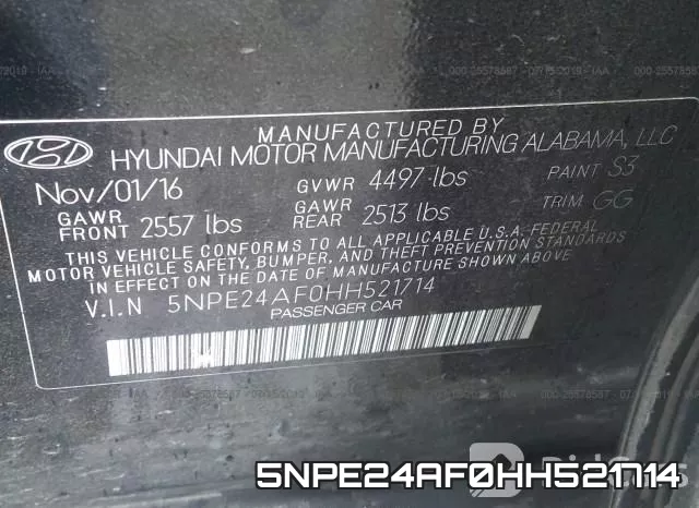 5NPE24AF0HH521714 фото 10
