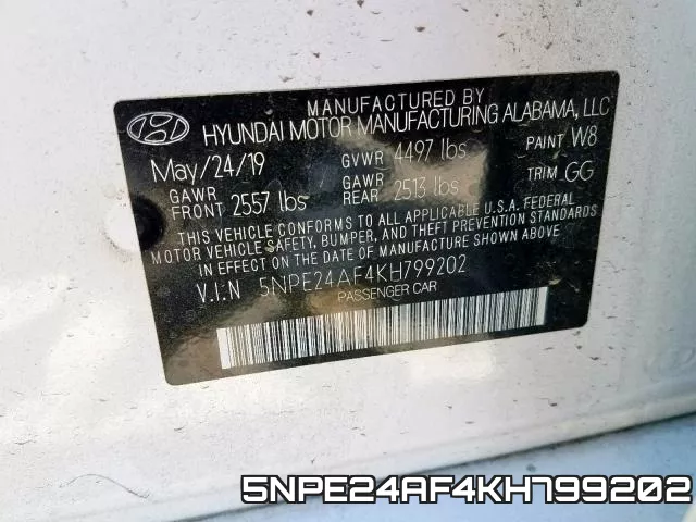 5NPE24AF4KH799202 фото 2