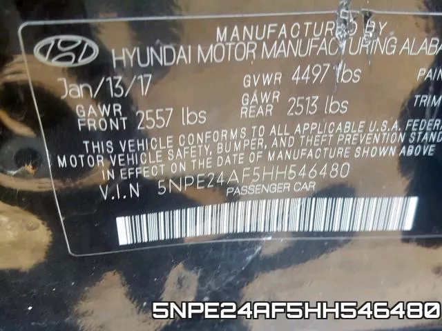 5NPE24AF5HH546480 фото 2