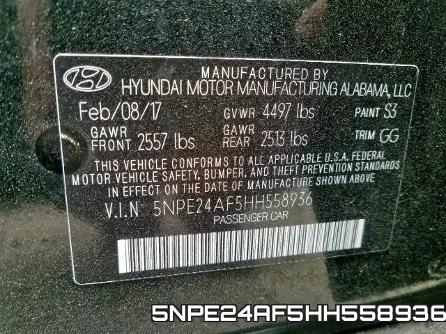 5NPE24AF5HH558936 фото 2