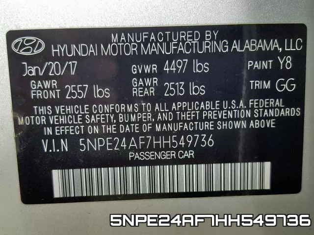 5NPE24AF7HH549736 фото 2