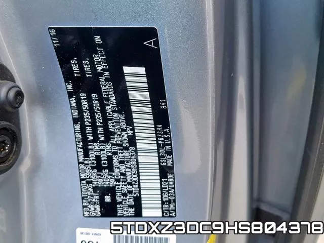 5TDXZ3DC9HS804378 фото 2