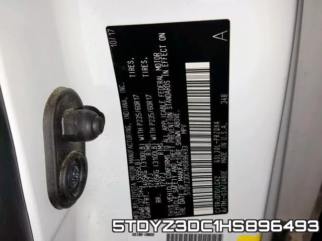 5TDYZ3DC1HS896493 фото 2