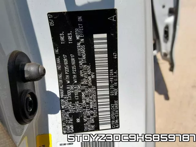 5TDYZ3DC9HS859787 фото 2